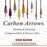 Customizable Pure/Mixed Carbon Arrows 300-800 Spine Shafts with Feather and Field Tip Shooting Practice
