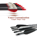 Customizable Pure/Mixed Carbon Arrows 300-800 Spine Shafts with Feather and Field Tip Shooting Practice