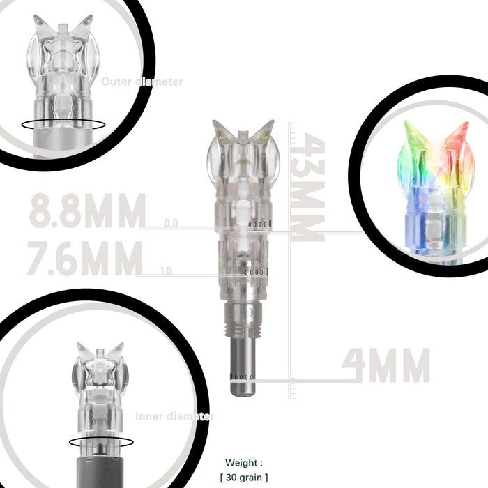Trackable Nocks Wholesale Arrow LED Nocks 5.2/6.2/7.6mm Lighted Nocks for Archery Bow