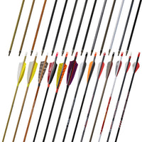 Customizable Pure/Mixed Carbon Arrows 300-800 Spine Shafts with Feather and Field Tip Shooting Practice