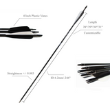 Customizable Pure/Mixed Carbon Arrows 300-800 Spine Shafts with Feather and Field Tip Shooting Practice